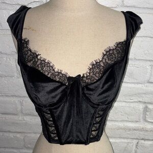 Victoria’s Secret Dream Angels Velvet Cap Sleeve Corset Top Size Small